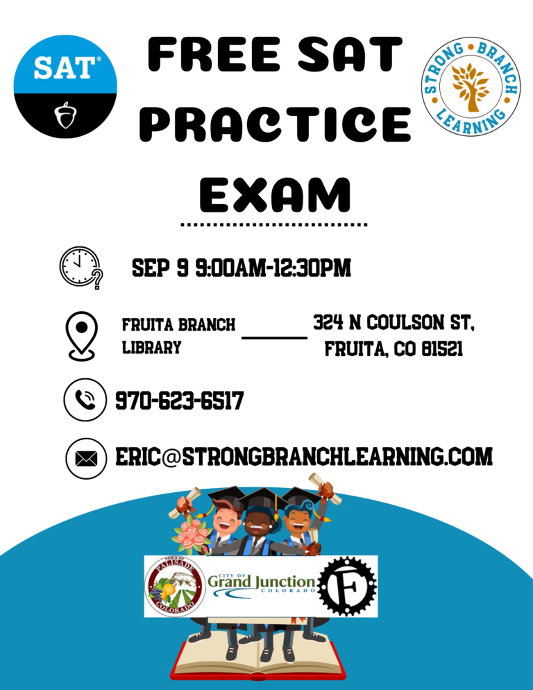 Flyer for Free SAT Practice Exam Prep